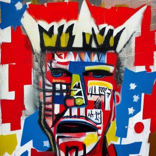 Neo-Expressionist Portrait of Donald Trump in Basquiat Style