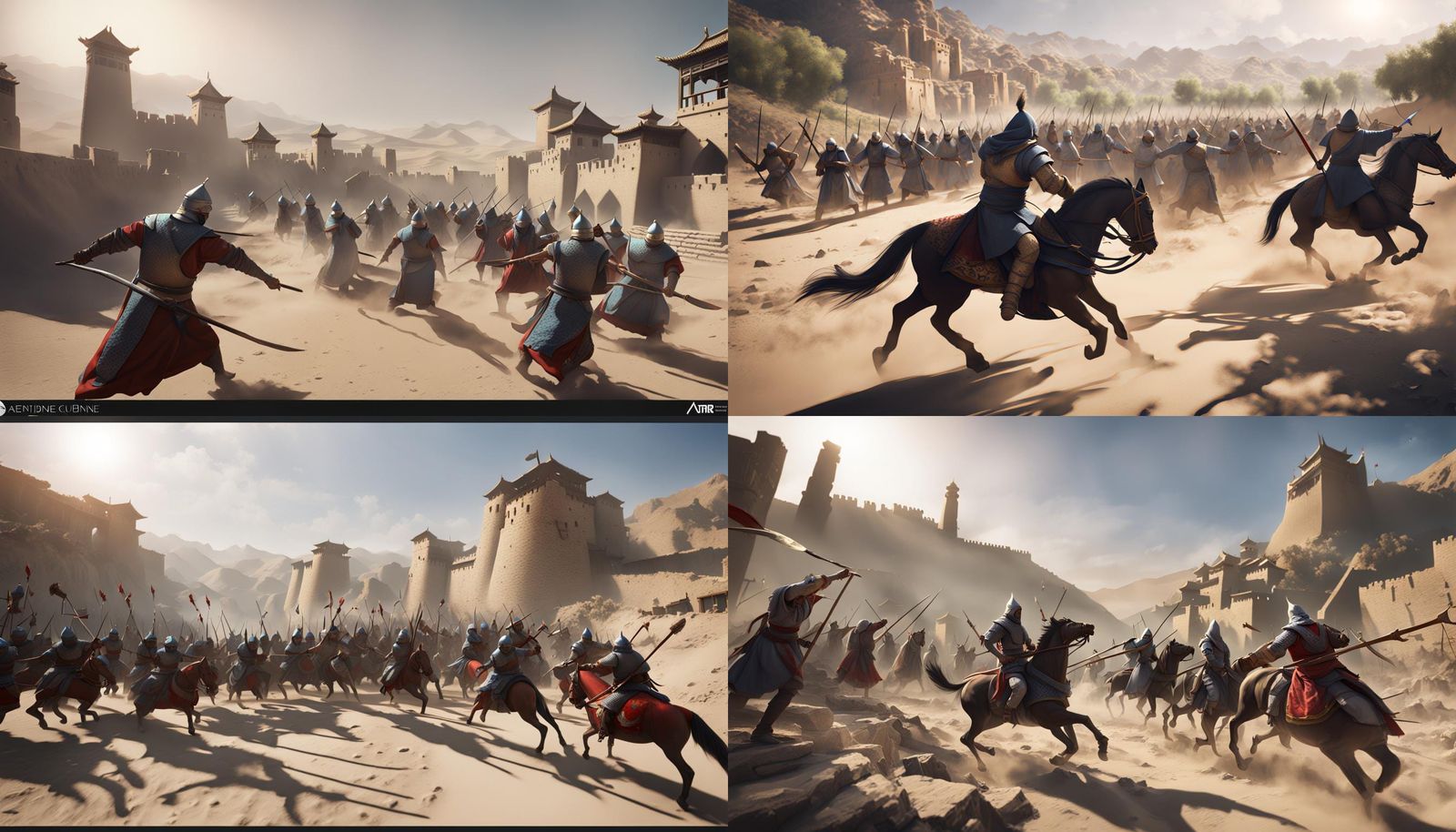 Epic Medieval Battle Near Talas River in 3D