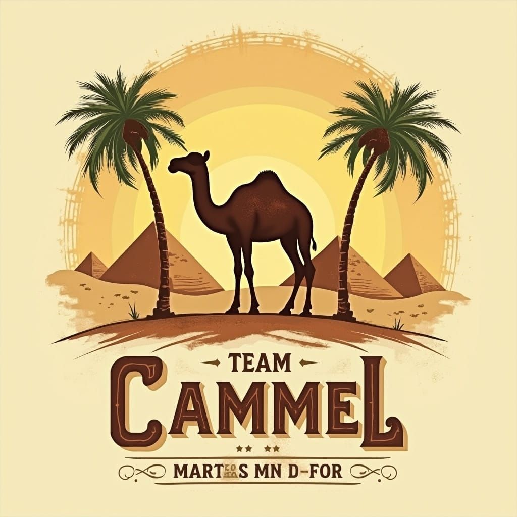 Vintage-Inspired Logo with Camel Silhouette in Classic Illus...