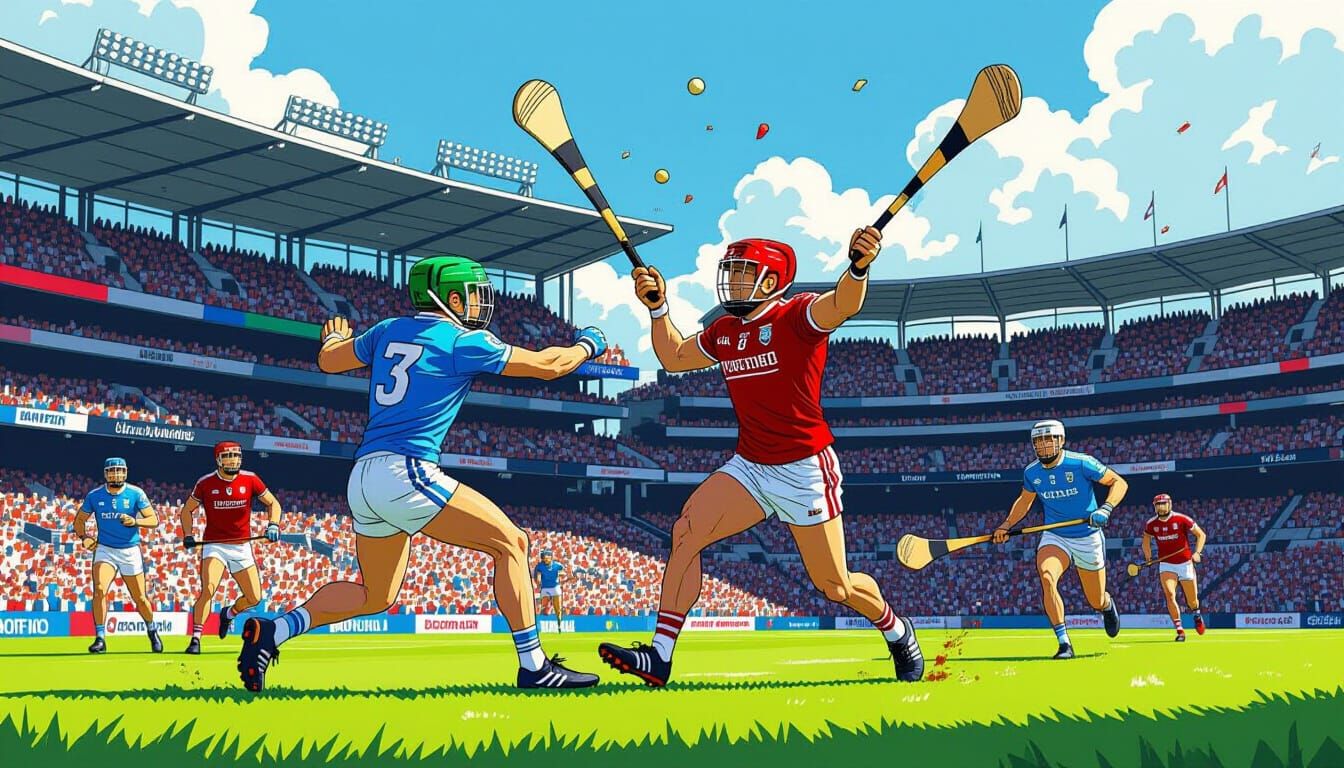 Galway vs Waterford Hurling Final in Croke Park Comic Style