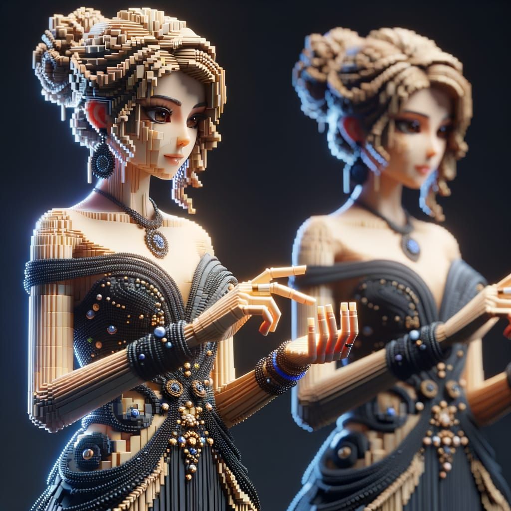 Elegant Female Character in Detailed 3D Rendering