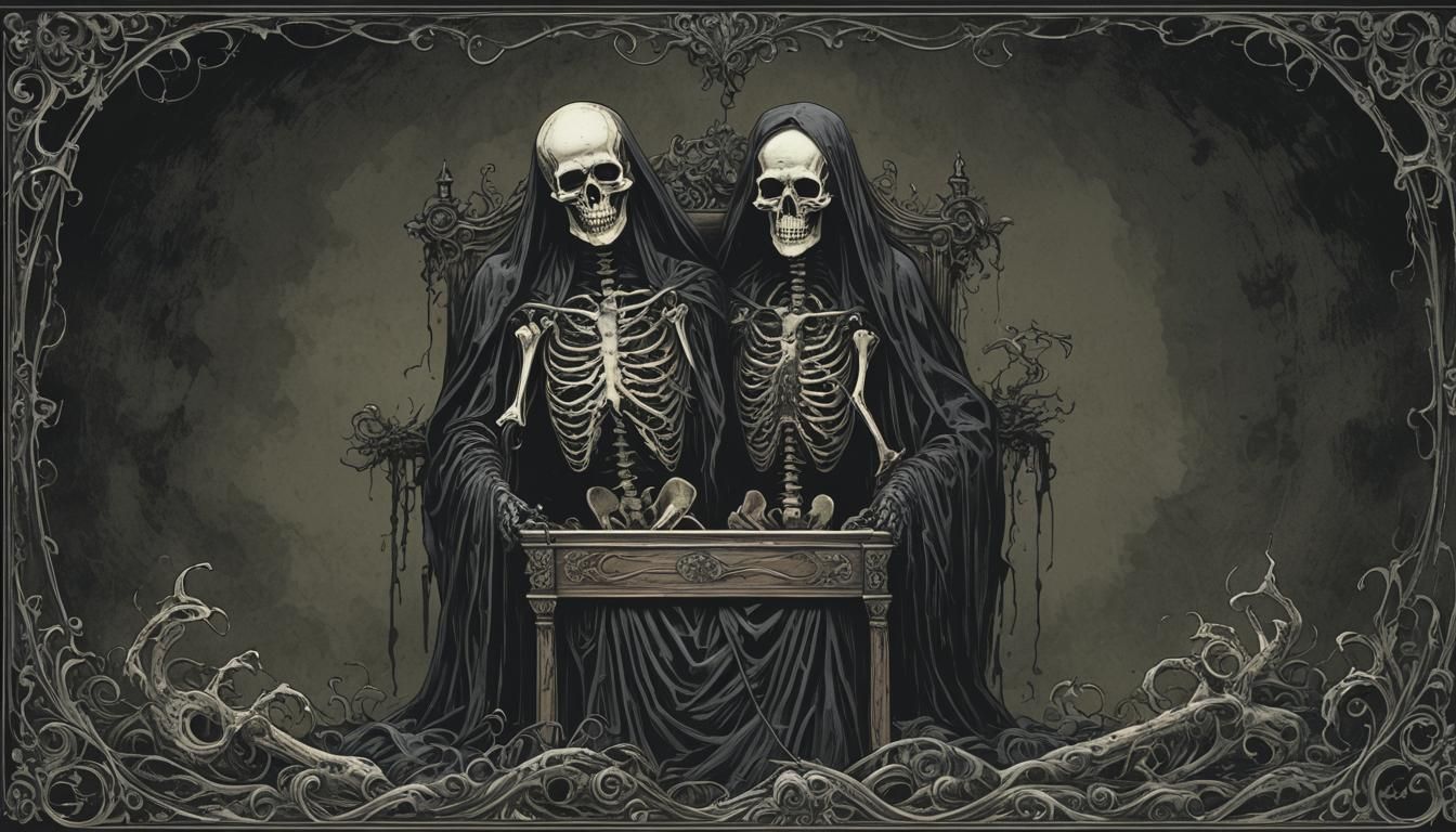 Sinister Victorian Funeral Scene in Dark Style