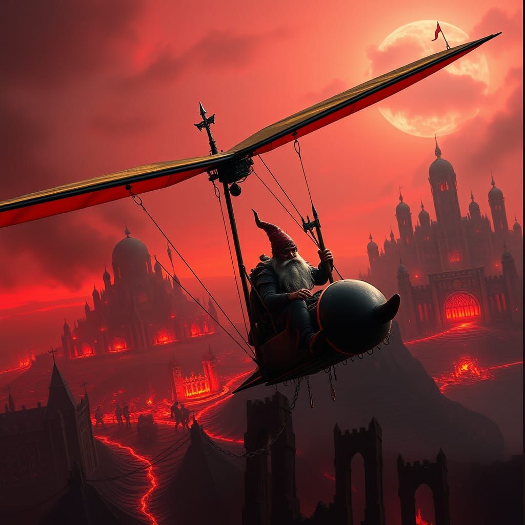 Gnome Artificer Soars on Hellbound Hang Glider