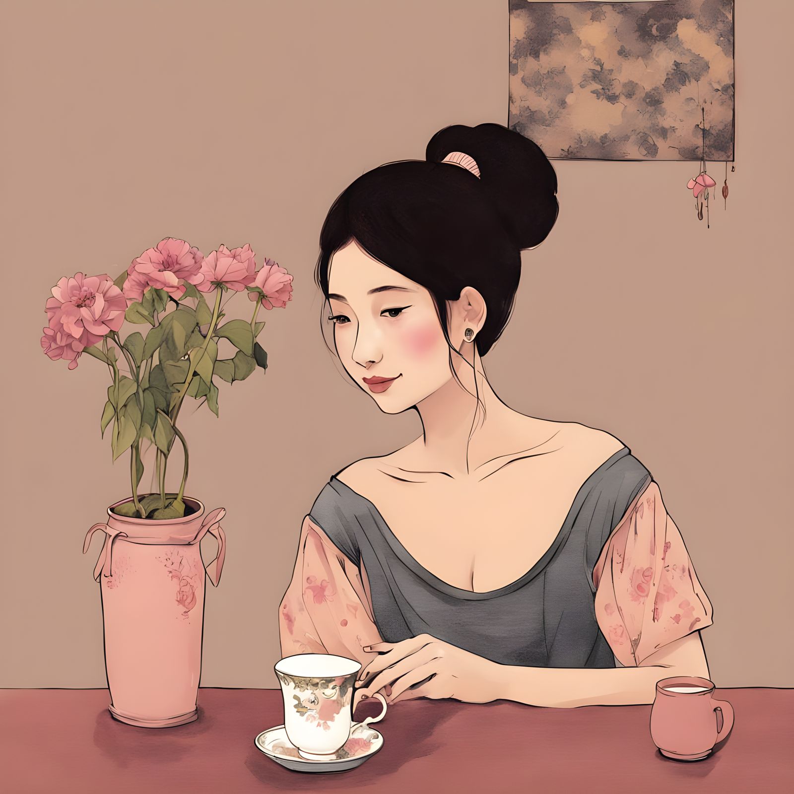 Woman Sipping Tea in Natural Light