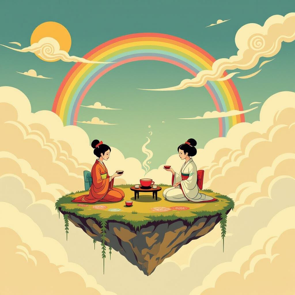 Floating Island Tea Ceremony in Dreamy Style