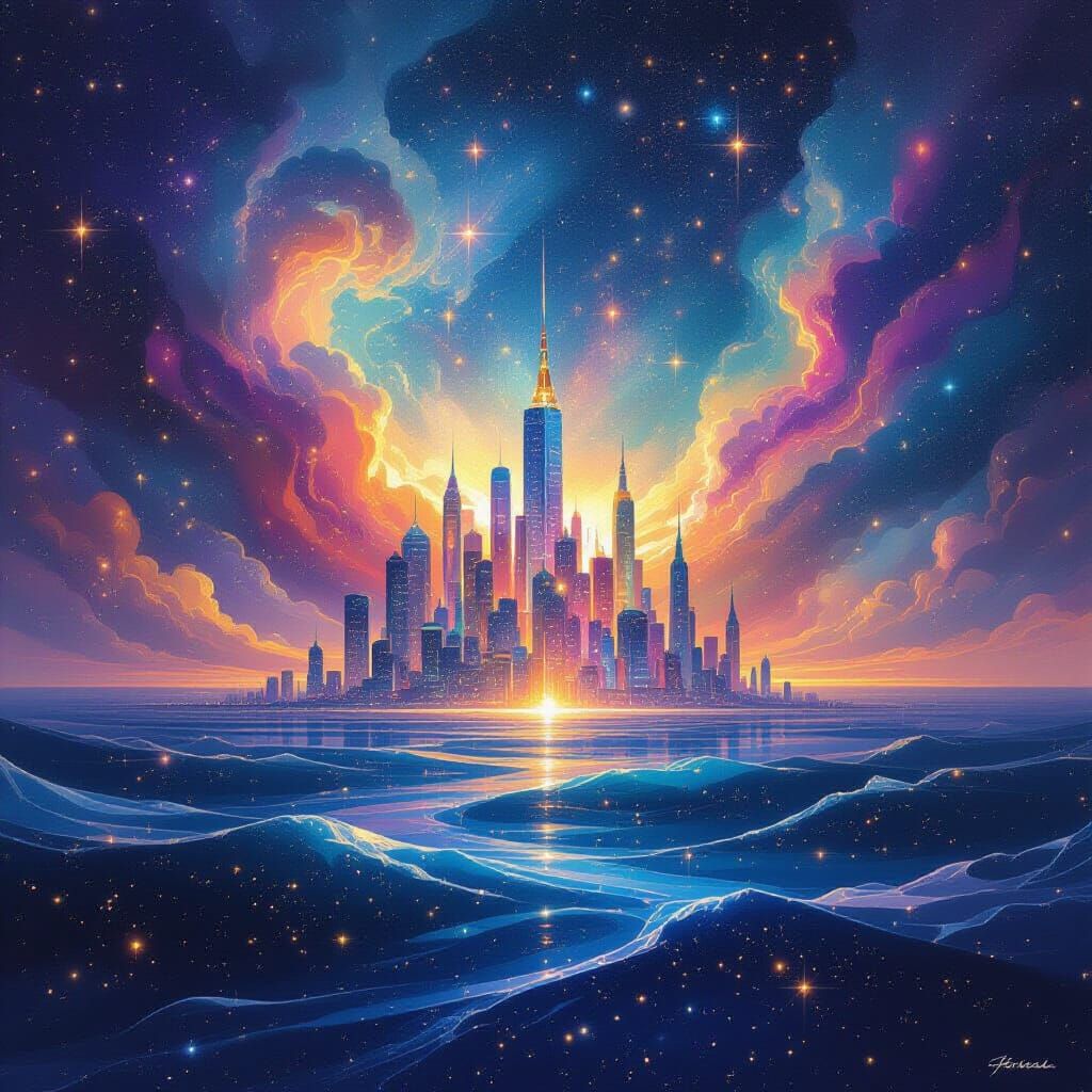 Celestial City Formation in Starry Expanse