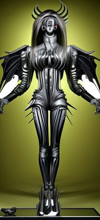 Chrome Android Bobblehead with Pearlescent Filigree