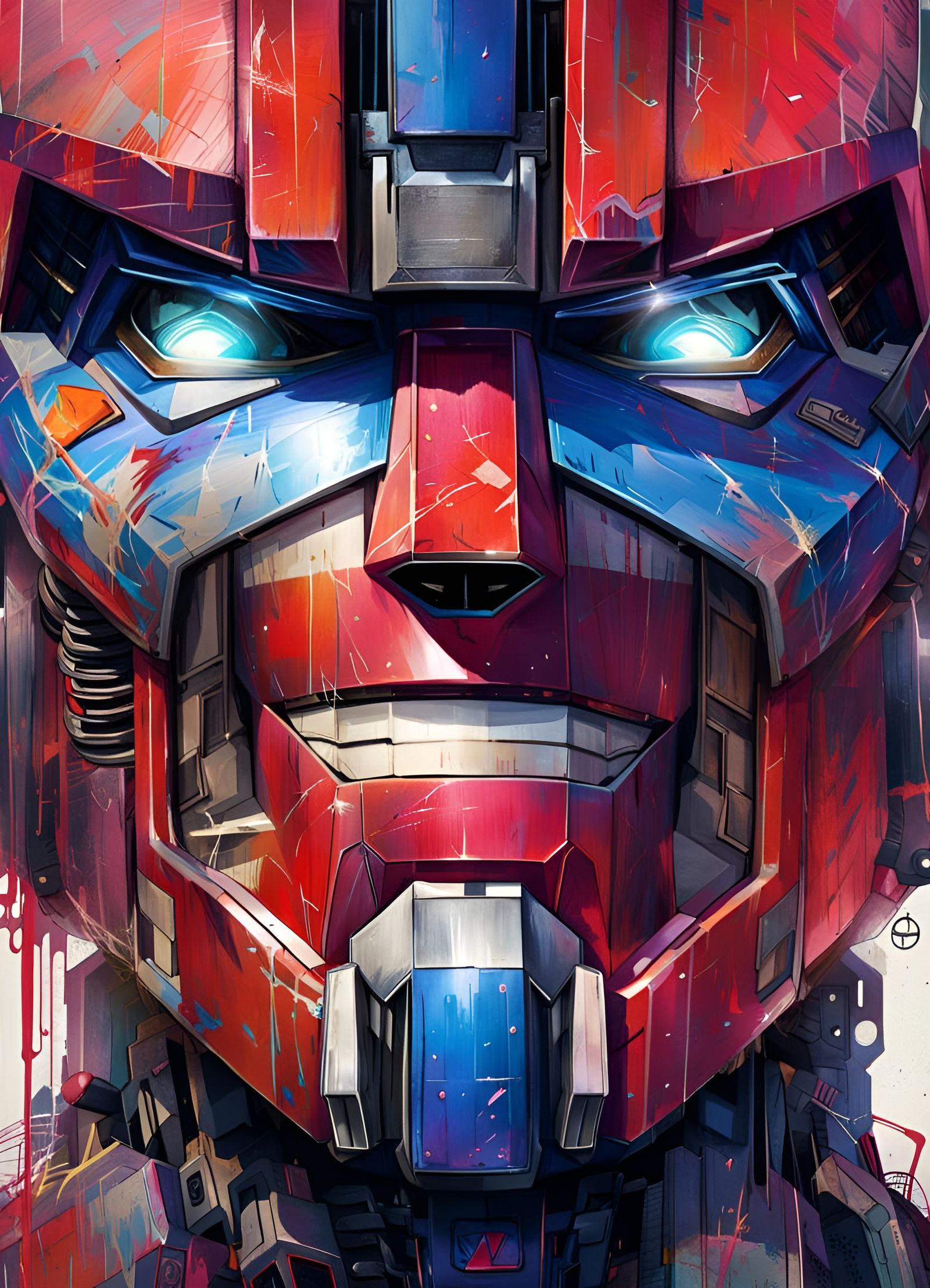 Joyful Optimus Prime Portrait in Pixar Style