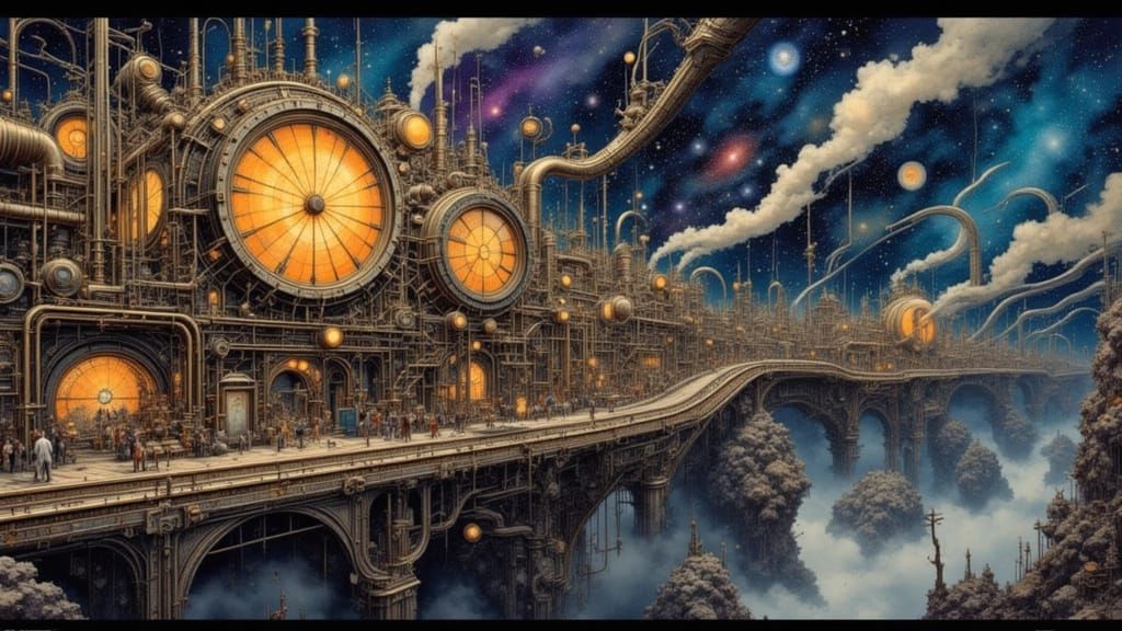 Steampunk Engine Reaches Nebula Sky