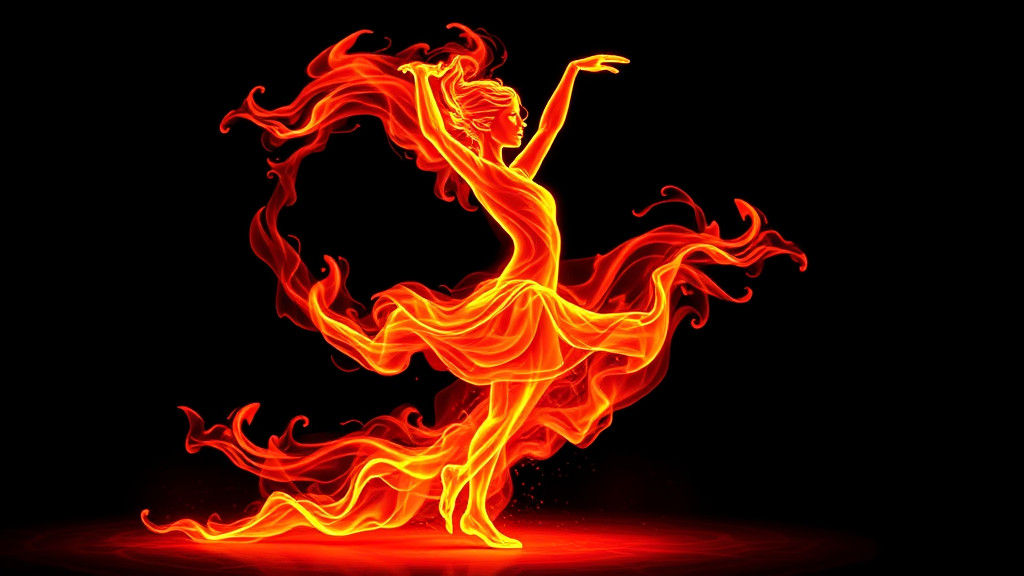 Abstract Flame Dancer in HDR, UHD