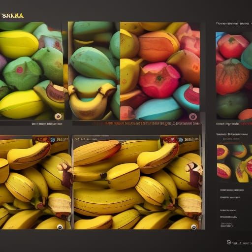 Colorful Bananas in Detailed Matte Painting Style