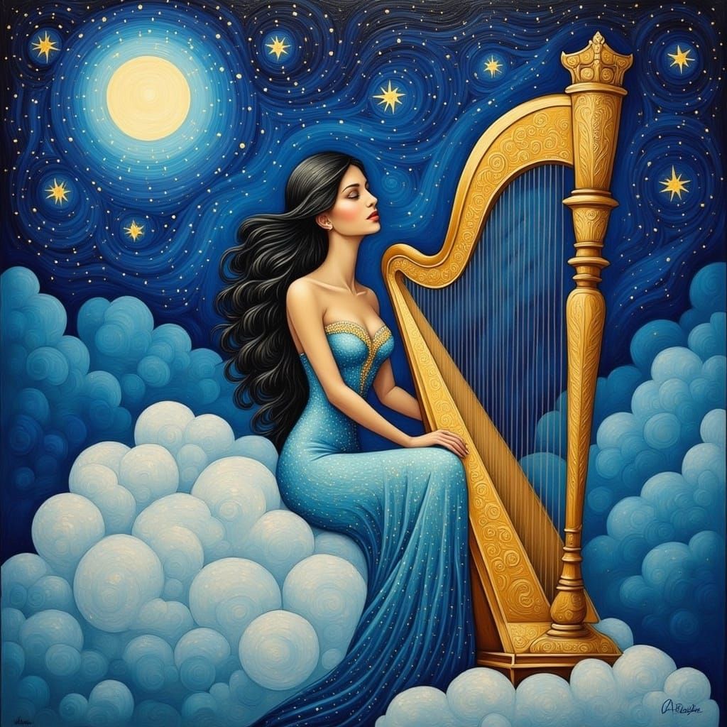 Ethereal Fantasy Scene in Impasto Style