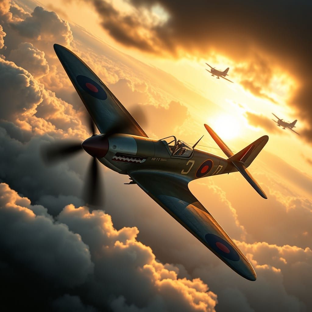 Majestic Spitfire in Turbulent Skies