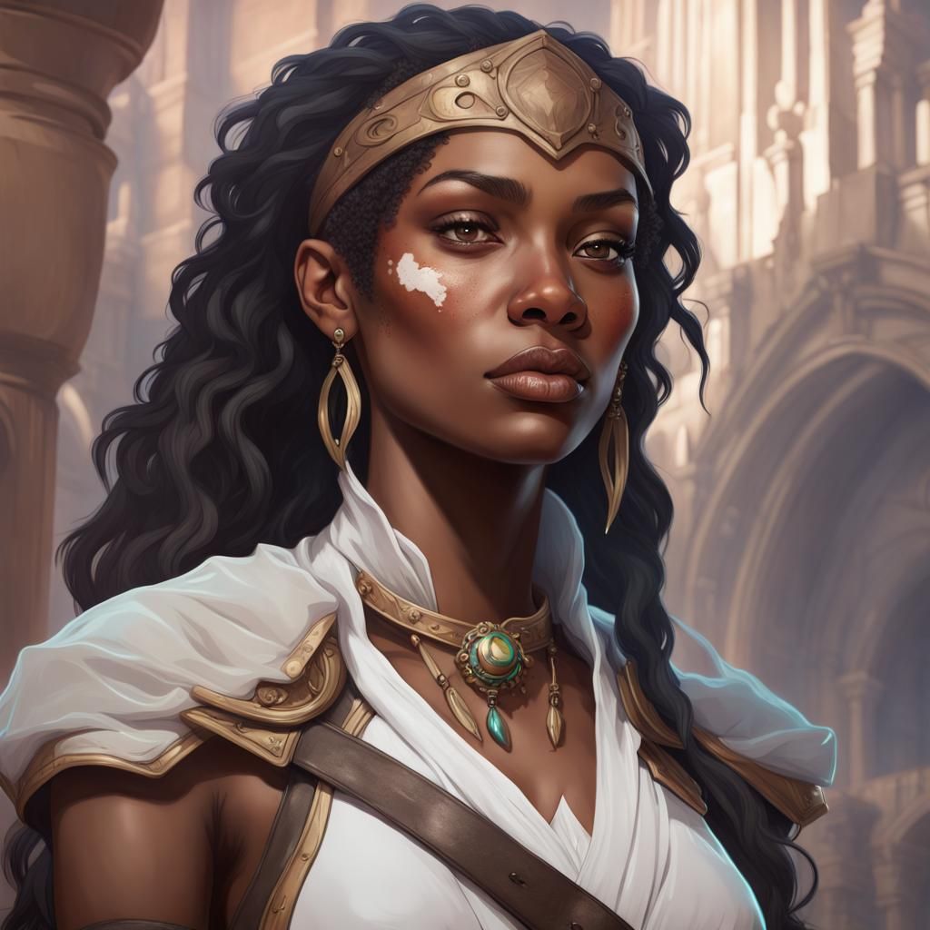 Vitiligo Bard: Dungeons and Dragons Portrait