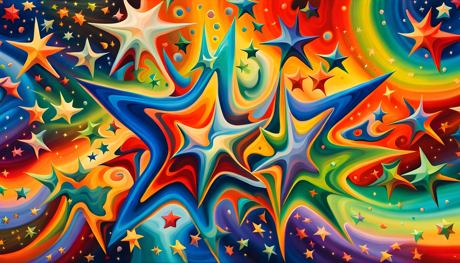 Cosmic Star-Being in Vivid Impasto Painting Style