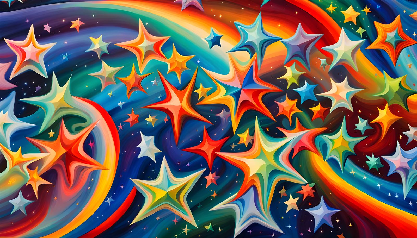 Iridescent Star Cluster Formation in Impasto Style