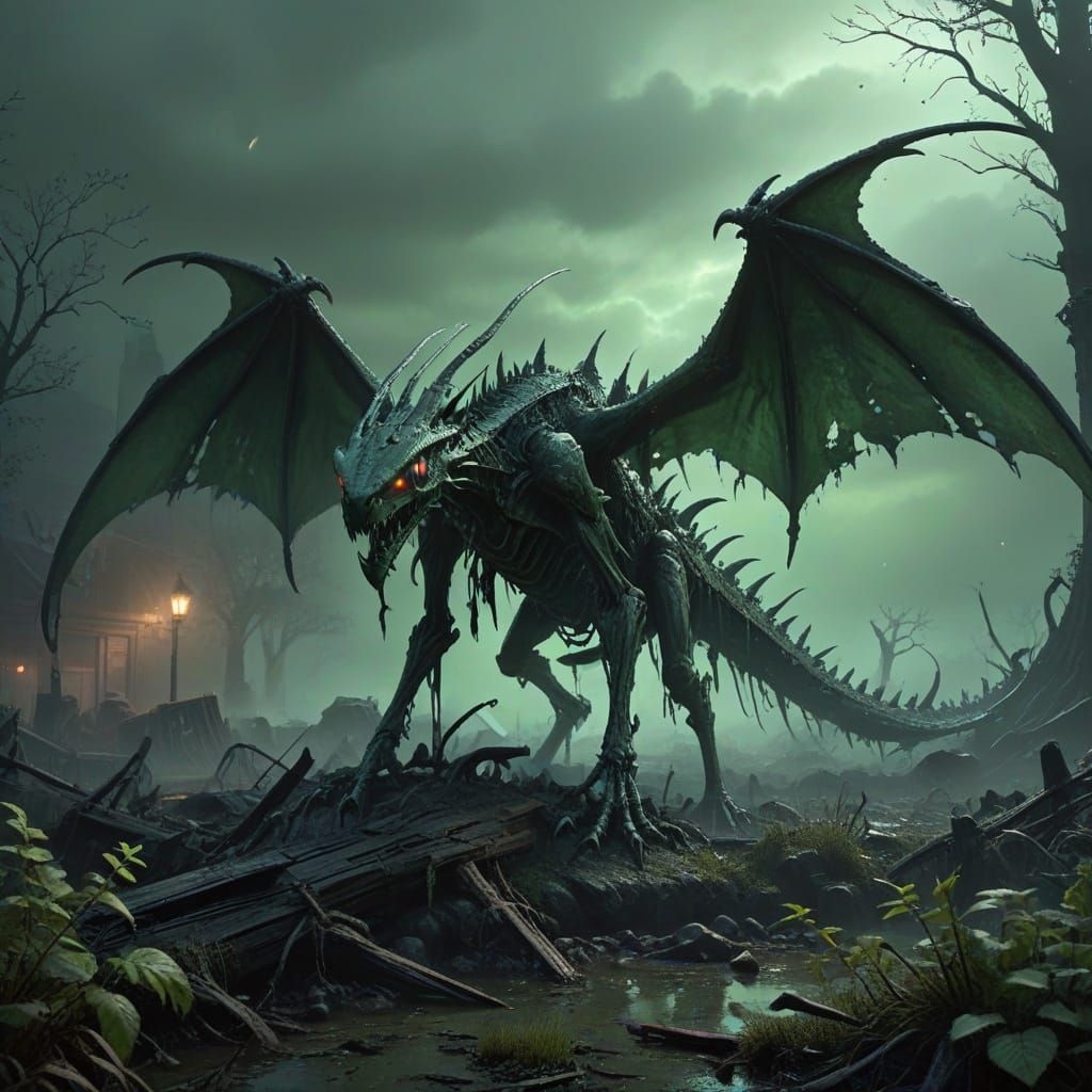 Undead Scyther in Foggy Ruined Pokémon Region