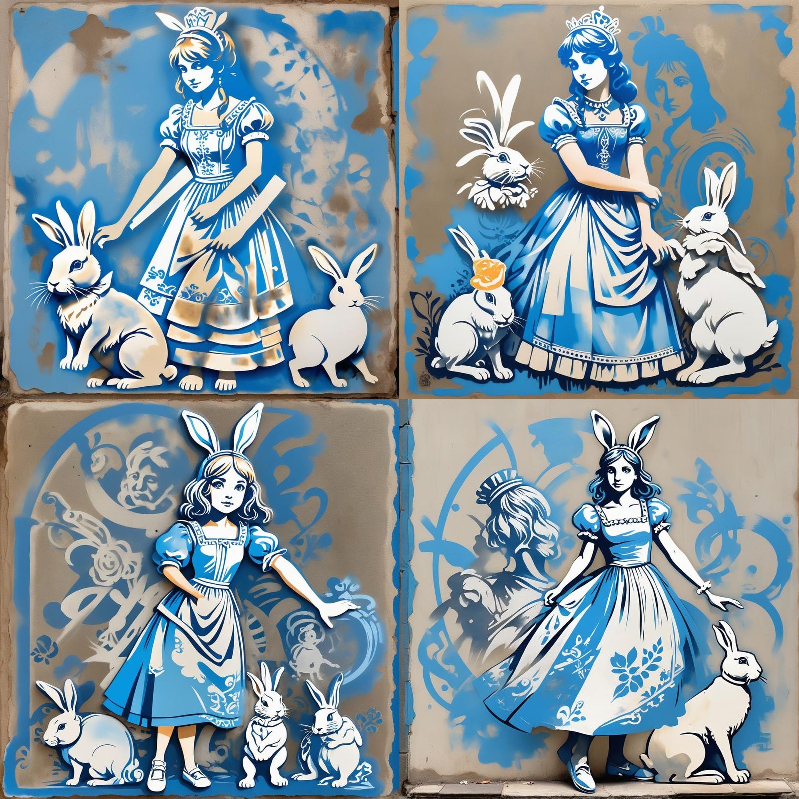 Alice in Wonderland Stencil Art, Sculpture Style