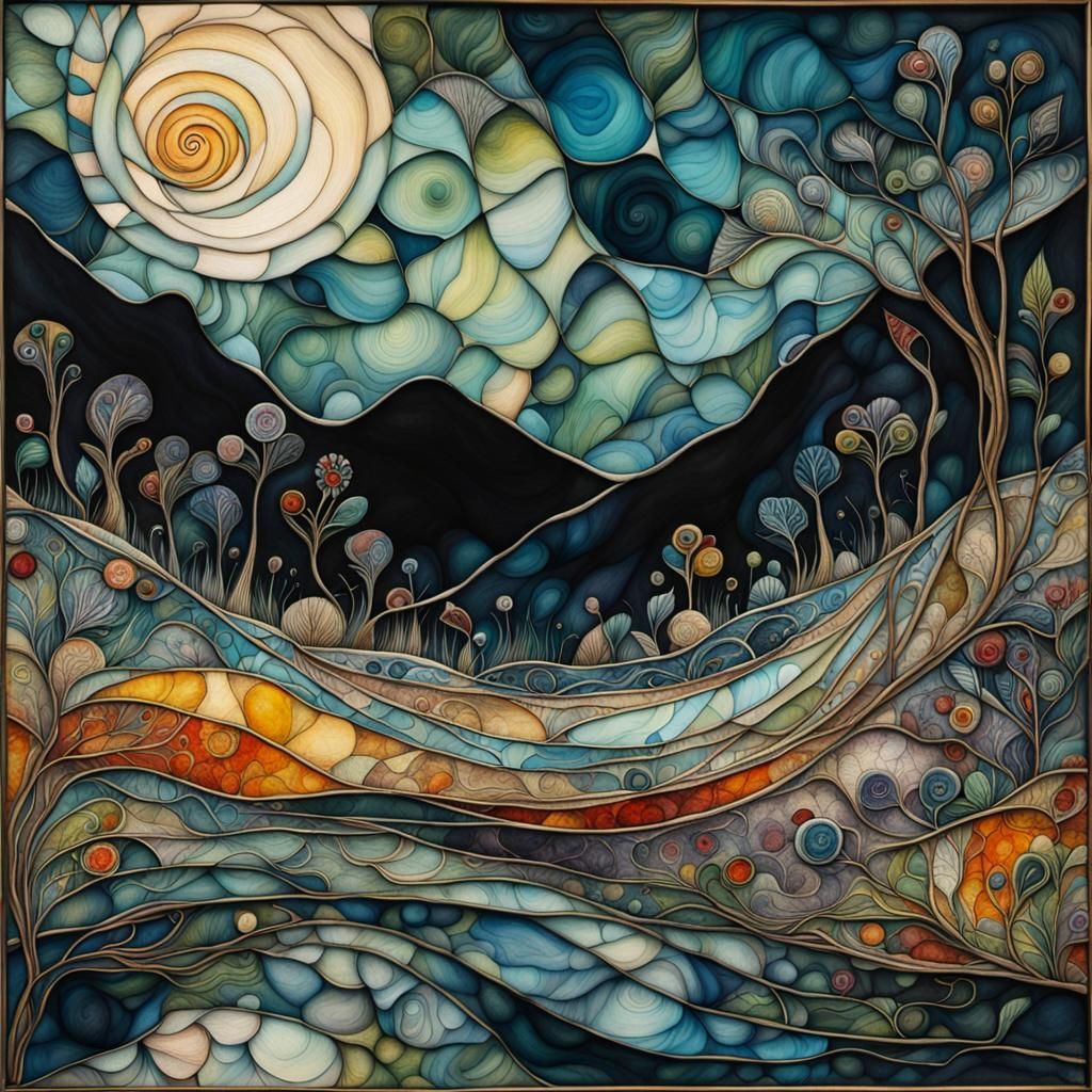 Translucent Watercolour Art in Art Brut Style