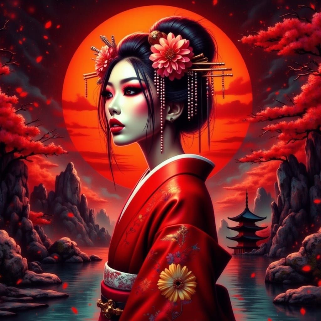 Red Geisha girl