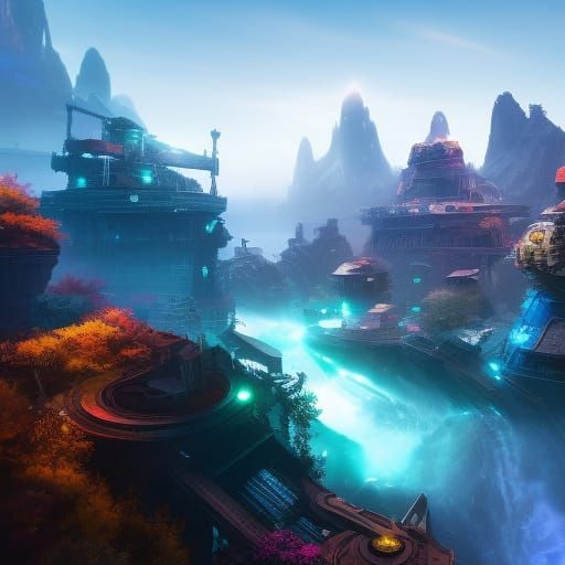 Afro Tech Leader in Futuristic City, Splash Art