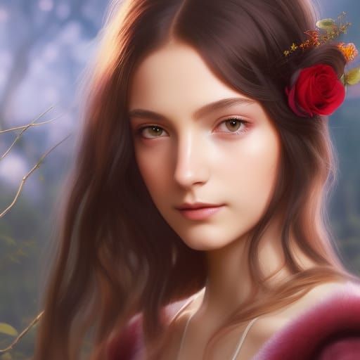 Teenage Witch Portrait in Fantasy Art Style