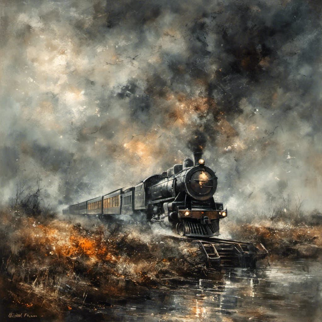 Bridges Burning Over Troubled Waters, Exquisite Painting