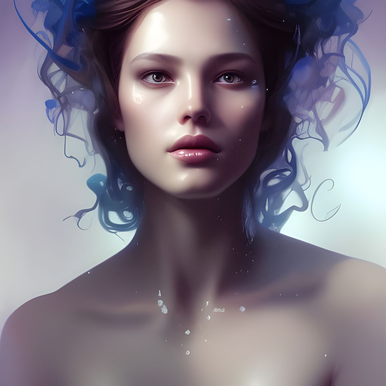 Dreamy Portrait of Woman in Hyperdetailed Lighting