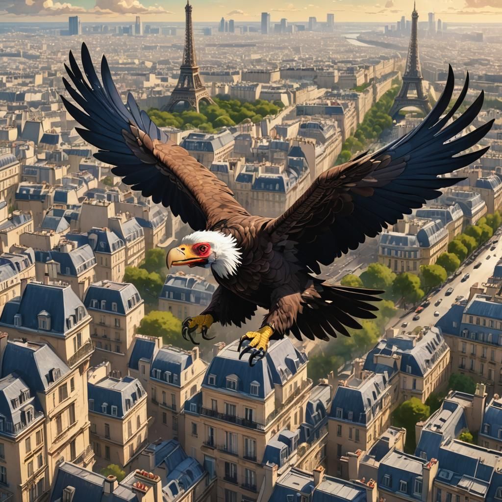 Vulture in Paris: Manga Art by Studio Trigger