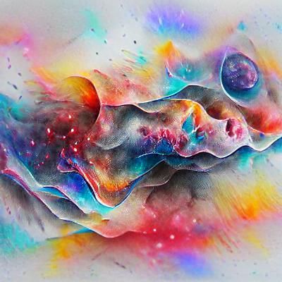 Astral Cosmic Abstract Watercolor Illustration