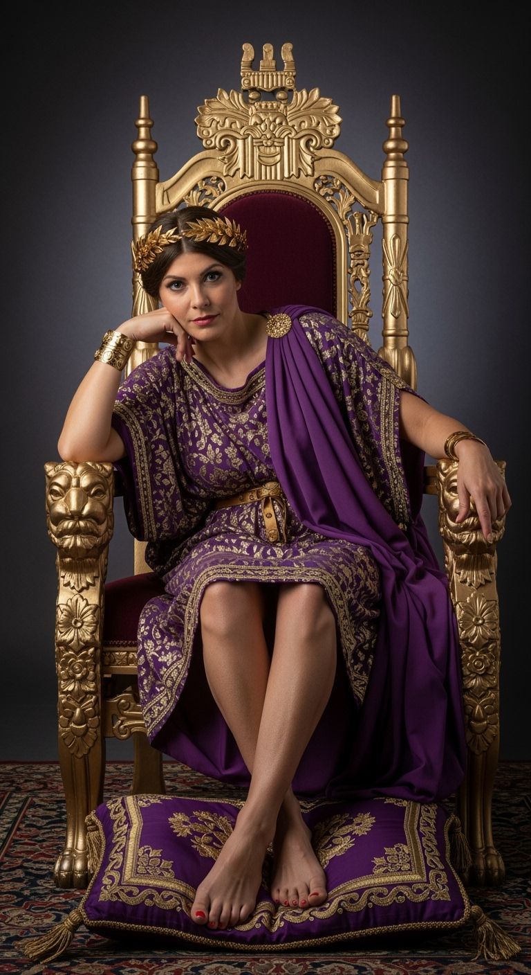 Empress on Gold Throne in Studio Lighting