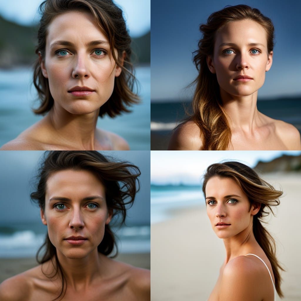 Nude Woman on Beach, Professional Portrait Photography