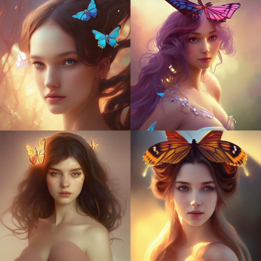 Butterfly Princess Portrait in Hyperdetailed Style