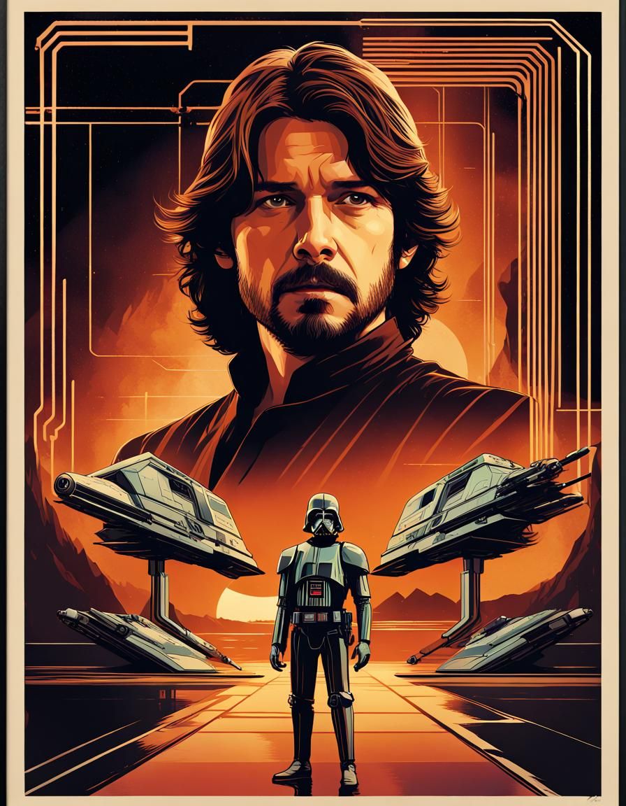 Andor Cyberpunk Pop Art Poster in Retrofuturism Style