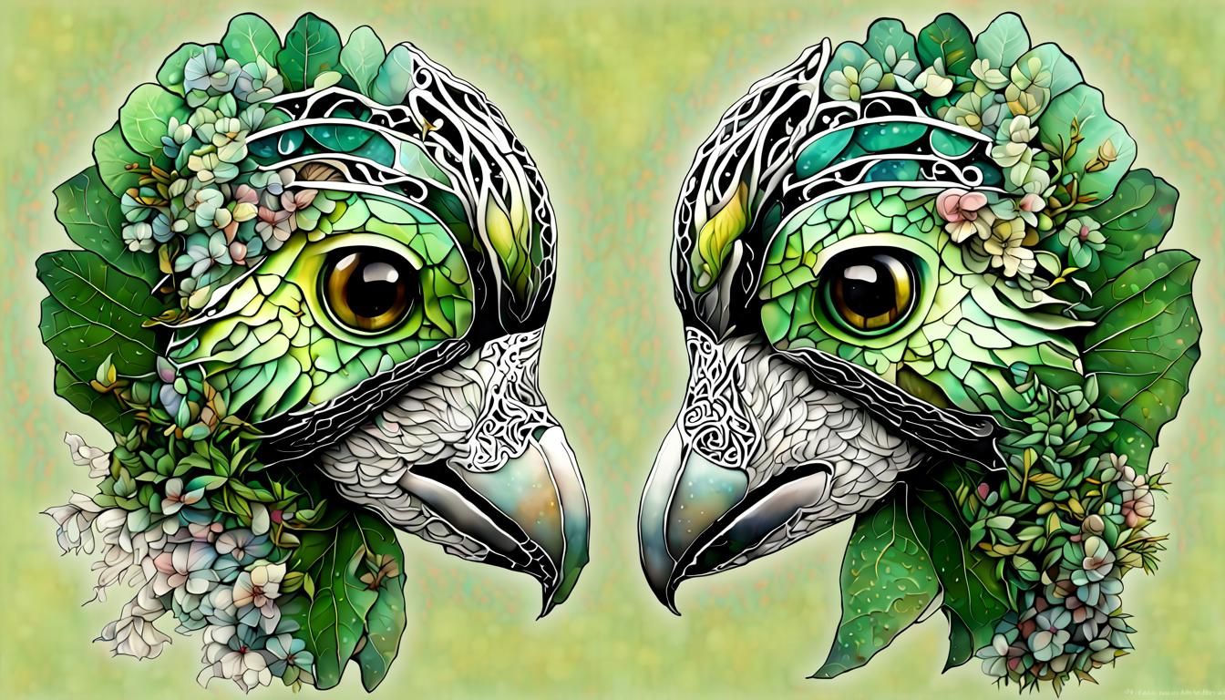 Australian Kookaburra in Quantum Fractal Landscape