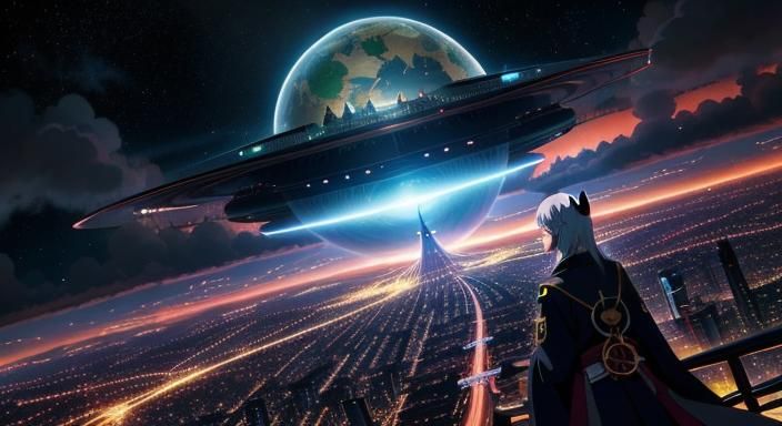 Ominous Planet Threatens Utopian City: Anime Style