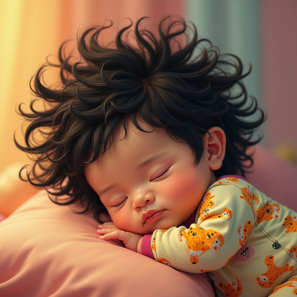 Adorable Baby Sleeping: Hyperrealistic Digital Art