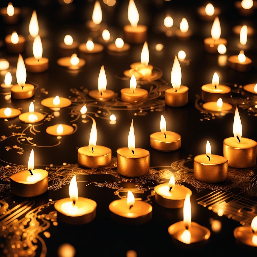 Candlelit Piano in Tenebrism Style