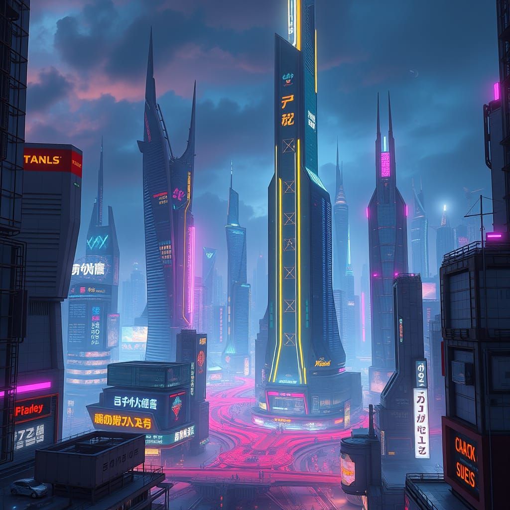 Cyberpunk Metropolis Inspired by Futuristic Visions