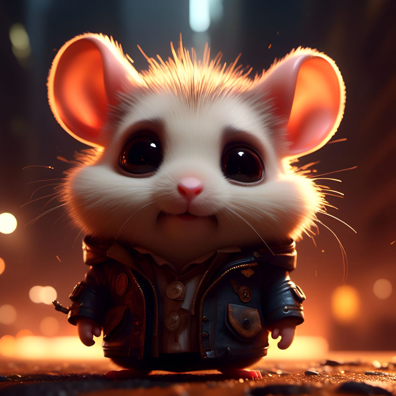 Angry Hamster Chibi with Intricate Details