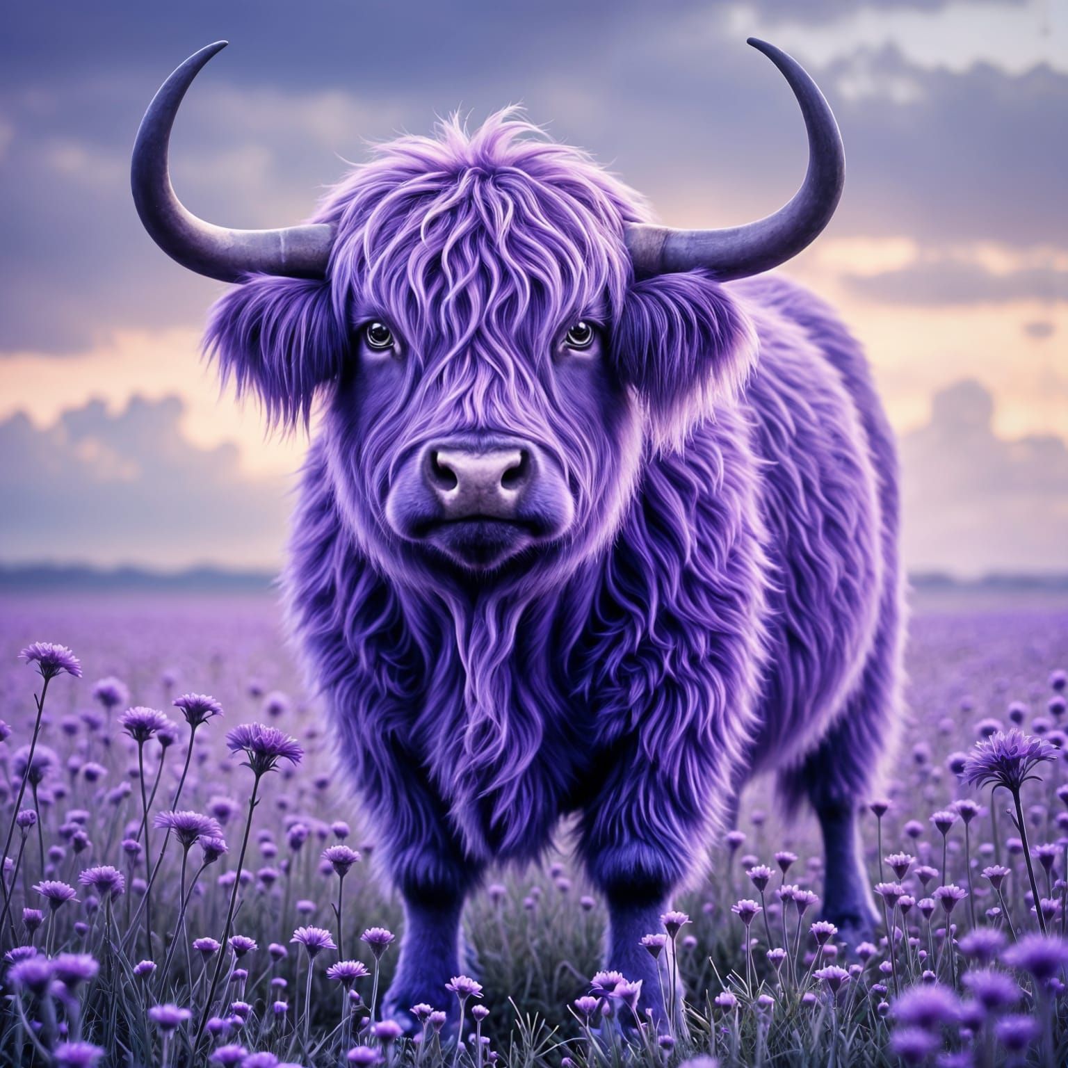 Flying Purple Symmetrical Cow
