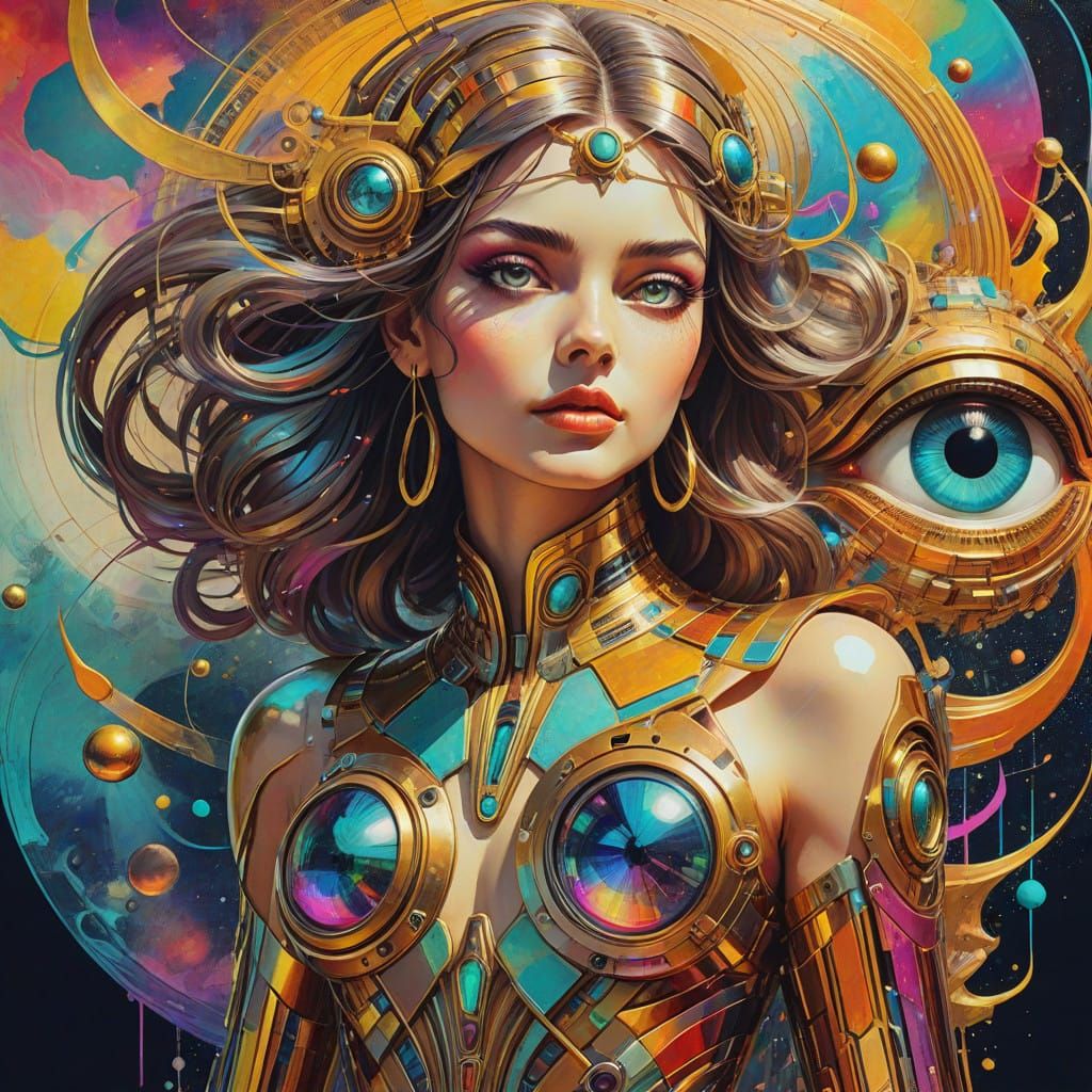 Ethereal Retrofuturism in Golden Ratio Composition