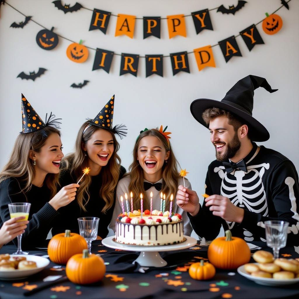 Spooky Birthday Party Scene