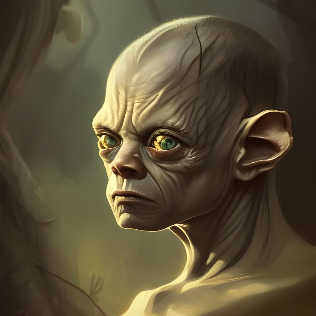 Gollum Portrait in Artstation Style