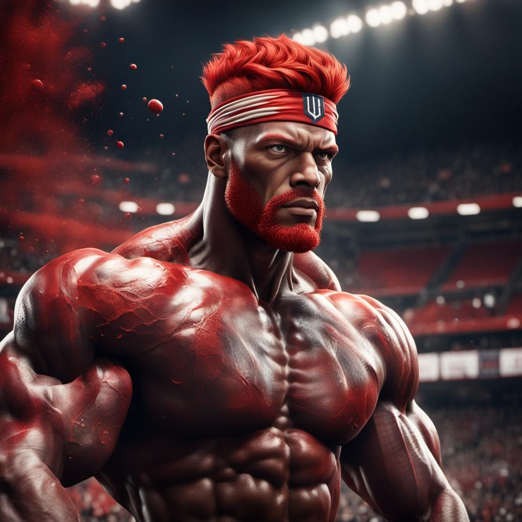 American Athlete with Red Headband: Fantasy Concept Art