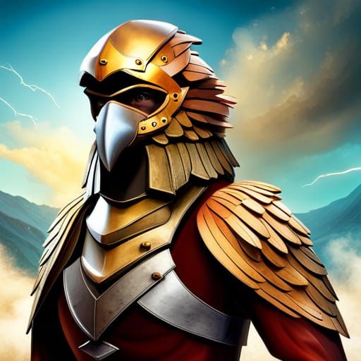 Horus: Hawk-Headed God in Armor, 8K Resolution