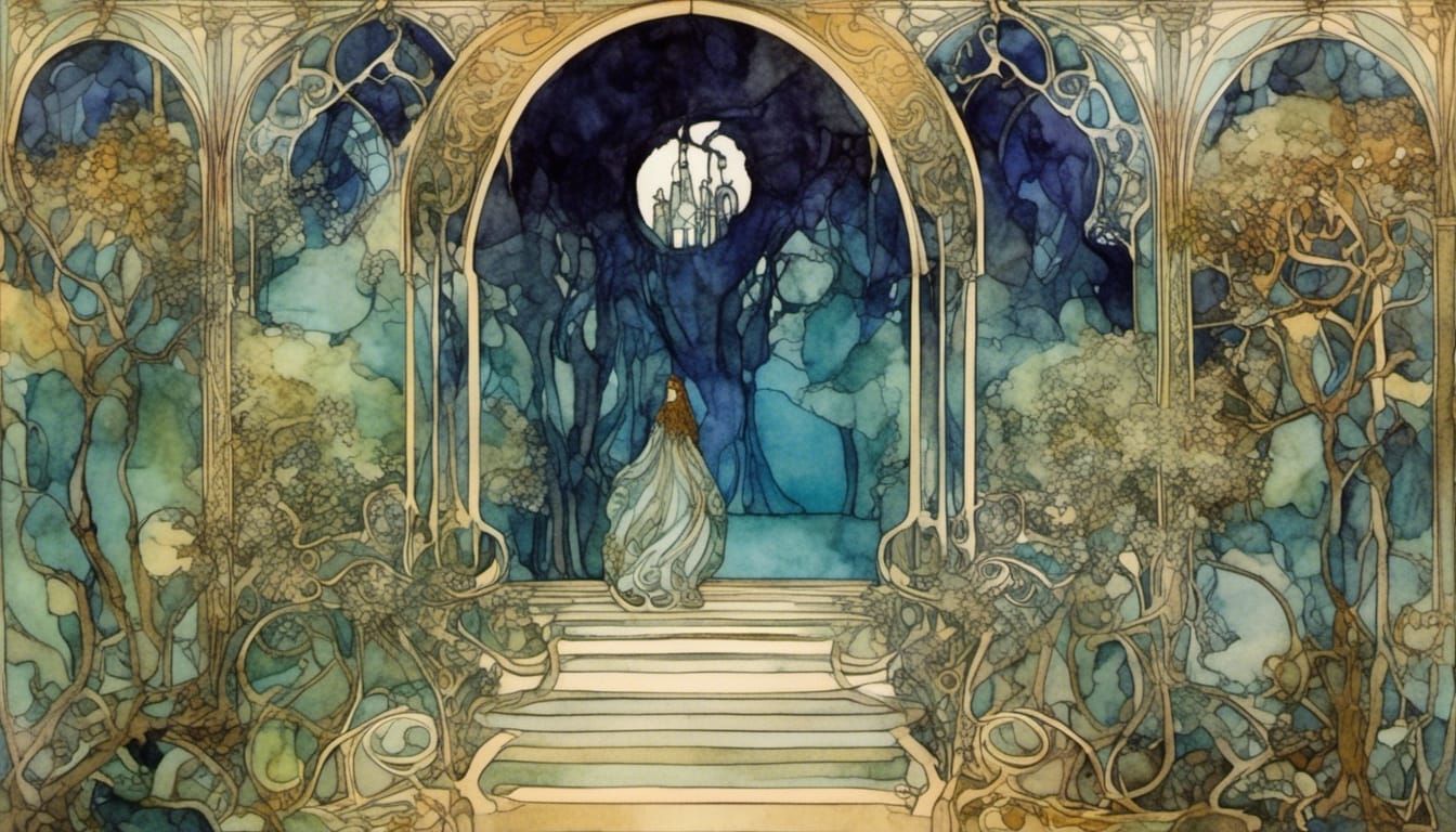 Ethereal Mist: An Art Nouveau Dreamscape