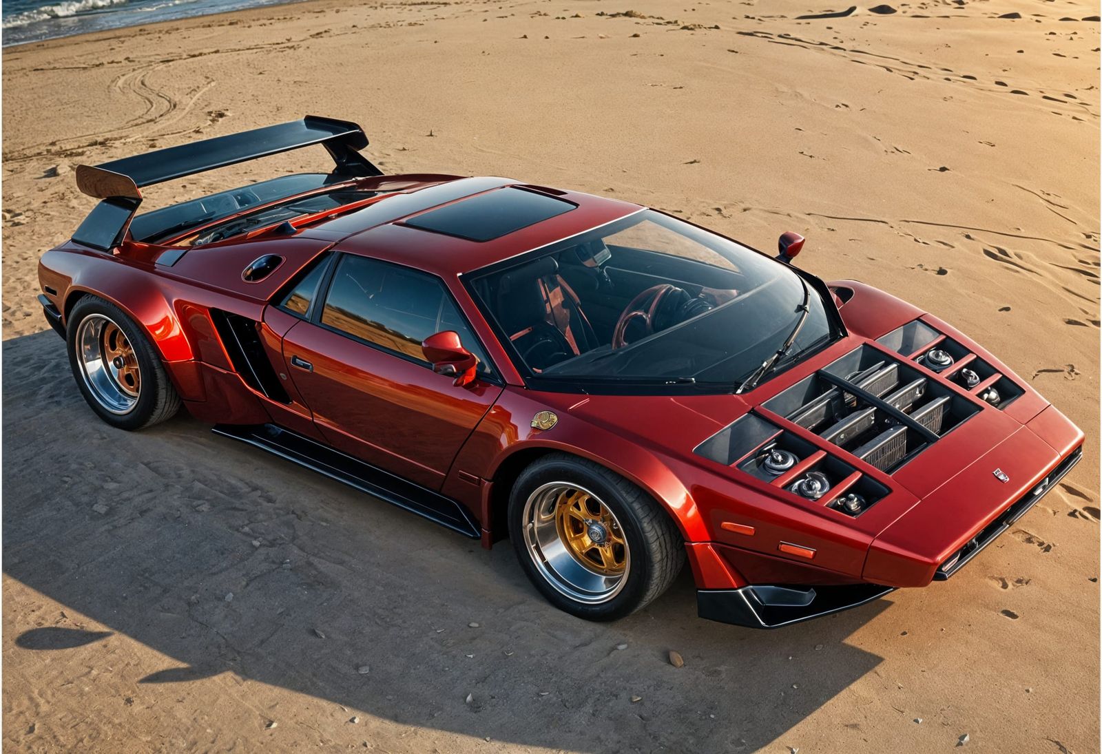Metal Candy Red Vector W2 Twin Turbo at Sunset
