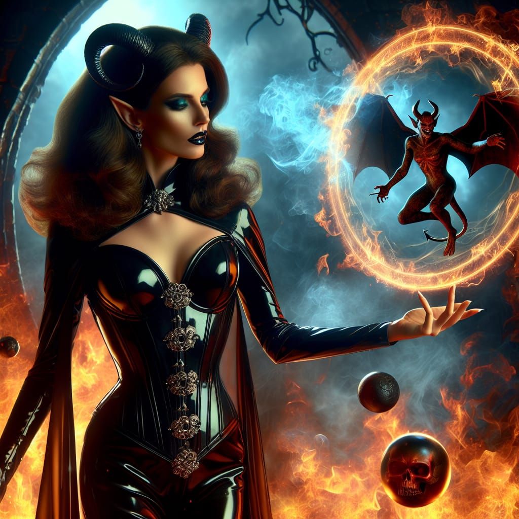 Enchantress Summons Demon in Ring of Fire