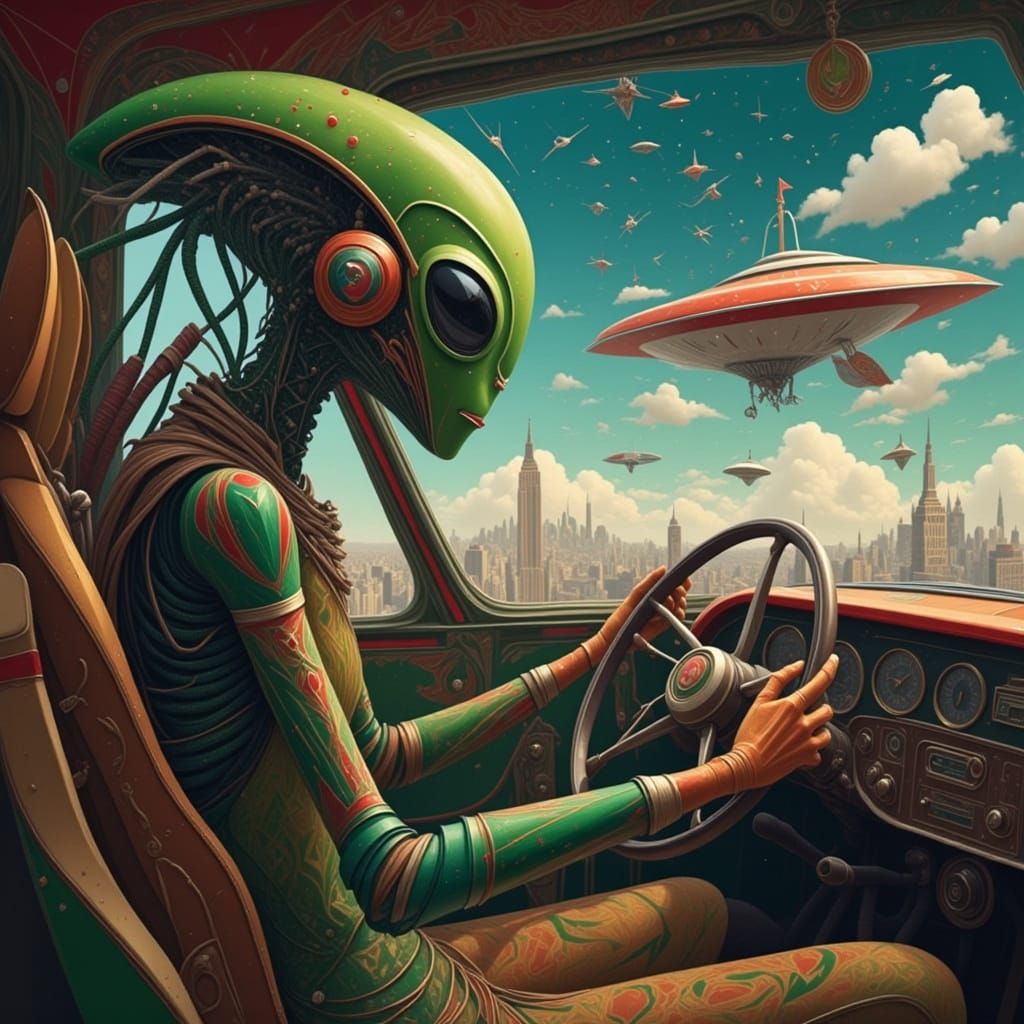 Alien Pilot in UFO: Sci-Fi Adventure